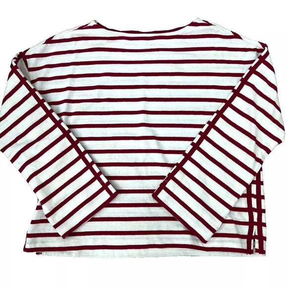 LOFT Tops - Loft Womens Top Stripe‎ Red White Cotton 3/4 Sleeve Boat Neck Workwear Casual L
